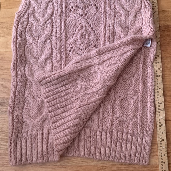 ZARA NWT 💕LONG CABLE KNIT VEST PINK - Picture 11 of 16